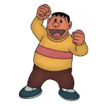 Gian is a strong and loud character from Doraemon.