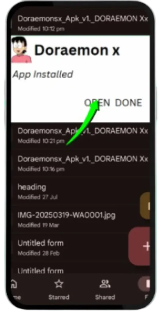 Doraemon x app installation complete